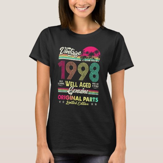 24歳 ビンテージ 1998年製 オリジナルパーツ 誕生日24周年 Tシャツ (正面)