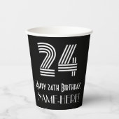 24番目の誕生日:インスパイアアールデコの検索「24」 +名前 紙コップ (正面)