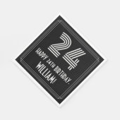 24番目の誕生日:インスパイアアールデコ検索"24" +名前 スタンダードランチョンナプキン (角)