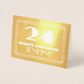 24番目の誕生日：名前+アールデコインスパイア「24」を見る 箔カード (正面)