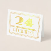 24番目の誕生日、名前+アールデコインスパイア「24」を見る 箔カード (正面)
