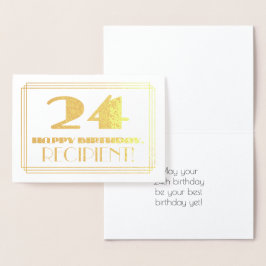 24番目の誕生日、名前+アールデコインスパイア「24」を見る 箔カード