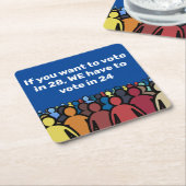 24票に投票 スクエアペーパーコースター (アングル)