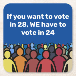 24票に投票 スクエアペーパーコースター