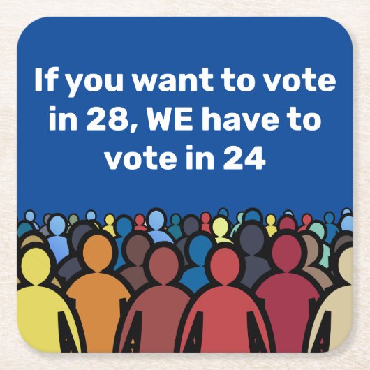 24票に投票 スクエアペーパーコースター (正面)