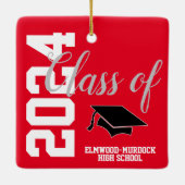 24級高パーソナライズされた学卒業 セラミックオーナメント (裏面)