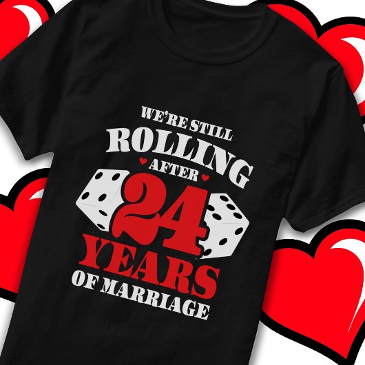 24結婚した年転が24おもしろい周年 Tシャツ