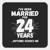 24結婚した年24おもしろい周年 スクエアシール (正面)