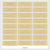 24結婚人のカスタム金ゴールドフェイク住所 シール (シート)