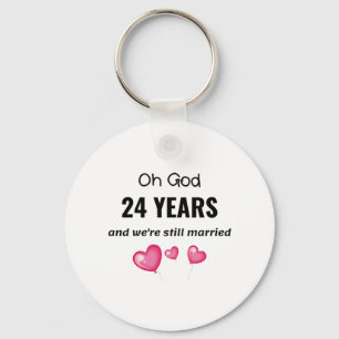 24結婚周年おもしろい記念品 キーホルダー