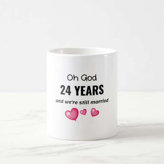 24結婚周年おもしろい記念品 コーヒーマグカップ (中央)