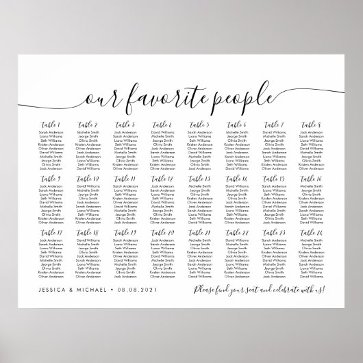 24表エレガント人お気に入りの席表 ポスター (正面)