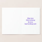 24誕生日はっきりした:「24歳!」 ゴールドフォイルカード 箔カード (内部)