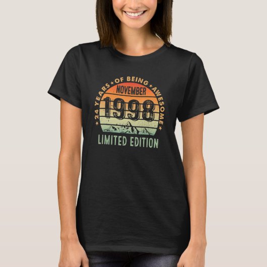 24誕生日アイディア1998年11月24歳 Tシャツ (正面)