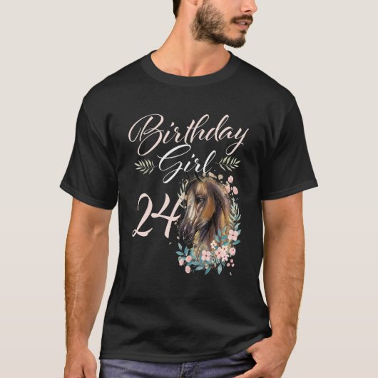 24誕生日ガールホース24歳Bday Tシャツ (正面)