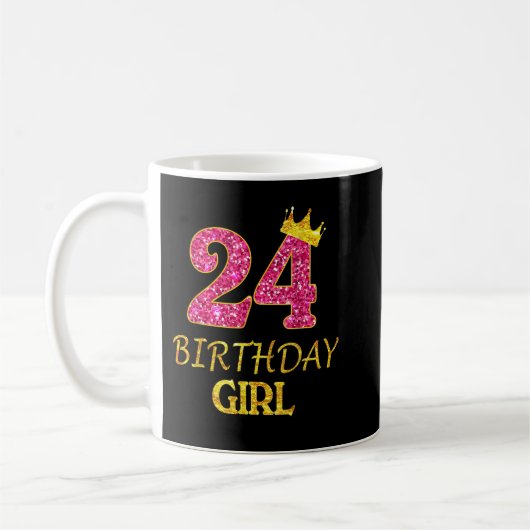 24誕生日女の子プリンセス24歳Gif コーヒーマグカップ (左)