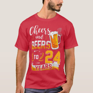 24誕生日応援とビール24年生まれ間 Tシャツ