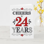 24誕生日応援の赤い白の黒のパターン カード (黄色い花)