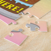 24誕生日:おもしろいケーキとキャンドル+名前をカスタムする ジグソーパズル (側面)