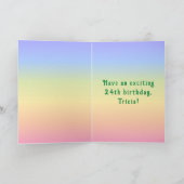 24誕生日—おもしろいケーキ&キャンドル、名前をカスタムする付き カード (内部)