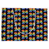 24誕生日:おもしろいレインボーイベント第24パターン ラージペーパーバッグ (裏面)