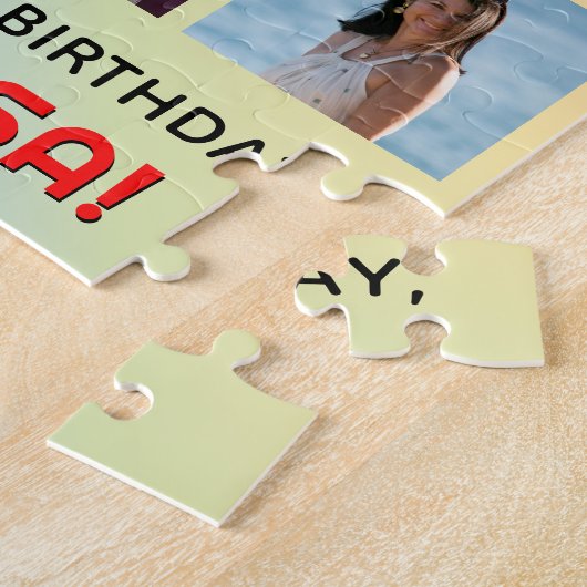 24誕生日:おもしろいレインボー#,名前をカスタムする&写真 ジグソーパズル (側面)