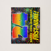 24誕生日:おもしろい、お祝カラフルい花火 ジグソーパズル (縦)