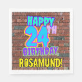 24誕生日~おもしろい、アーバングラフィティインスパイアルック スタンダードランチョンナプキン (正面)