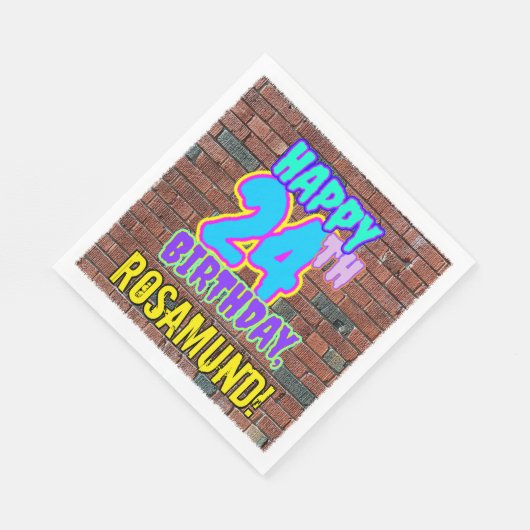 24誕生日~おもしろい、アーバングラフィティインスパイアルック スタンダードランチョンナプキン (角)