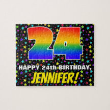 24誕生日:おもしろい、カラフル星野パターン