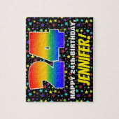 24誕生日:おもしろい、カラフル星野パターン ジグソーパズル (縦)