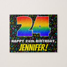 24誕生日:おもしろい、カラフル音楽シンボル、「24」