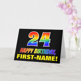 24誕生日:はっきりした,おもしろい,シンプル虹， 24 カード