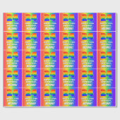 24誕生日: カラフル、おもしろいレインボーパターン# 24 ラッピングペーパー (フラット)