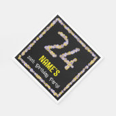 24誕生日:フローラ花数名前をカスタムする スタンダードランチョンナプキン (角)