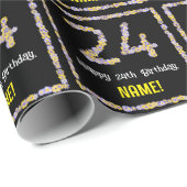 24誕生日:フローラ花数名前をカスタムする ラッピングペーパー (ロールコーナー)