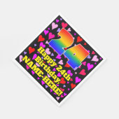 24誕生日：愛するハートパターン、虹# 24 スタンダードランチョンナプキン (角)