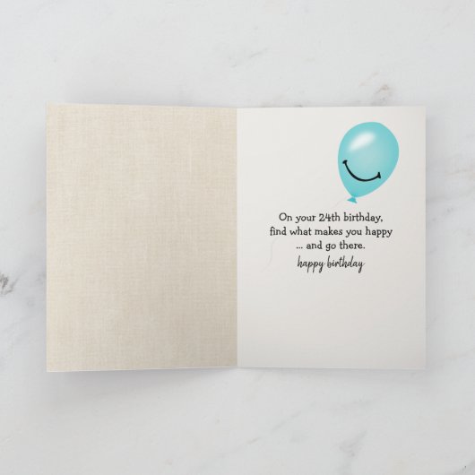 24誕生日Tabby Cat on Chair Card カード (内部)