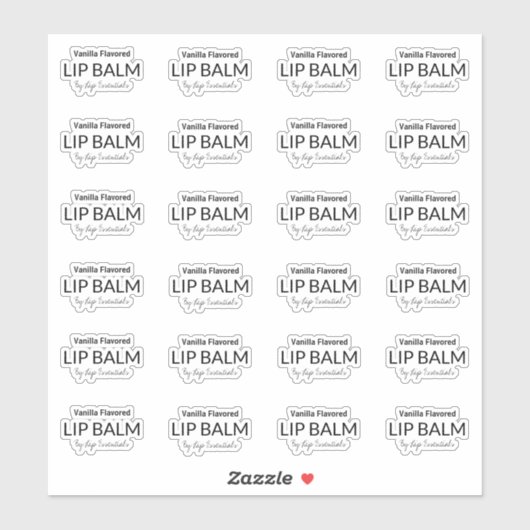 24透明ダイカットリップクリーム1.8インチラベル シール (シート)