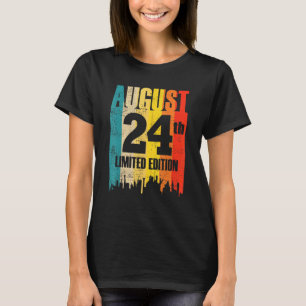 24限定版威厳がある月8日24日レトロV Tシャツ