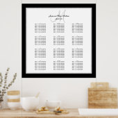 240の白黒結婚の座席表 ポスター (キッチン)