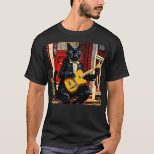 24065_Back Cat On Tele Tシャツ