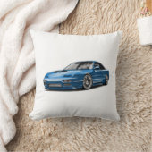 240sx 青い車のイラスト  クッション (ブランケット)