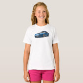 240sx 青い車のイラスト  tシャツ (正面フル)