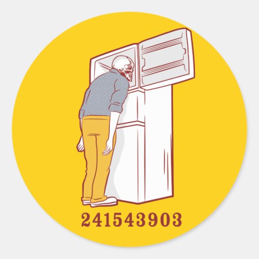 241543903頭のユーモアのあるTシャツ ラウンドシール (正面)