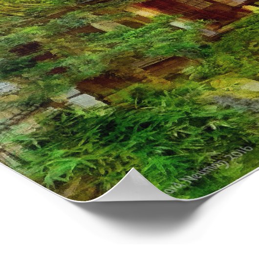 241 Japanese Garden Tea House Visitor ポスター (角)