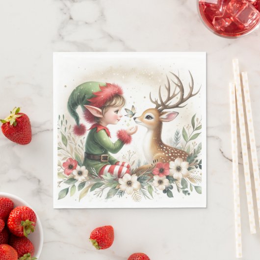 242.小妖精や小人とトナカイ スタンダードランチョンナプキン (インサイチュ)