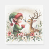 242.小妖精や小人とトナカイ スタンダードランチョンナプキン (正面)