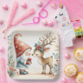 242.格言とトナカイ ペーパープレート (パーティー)