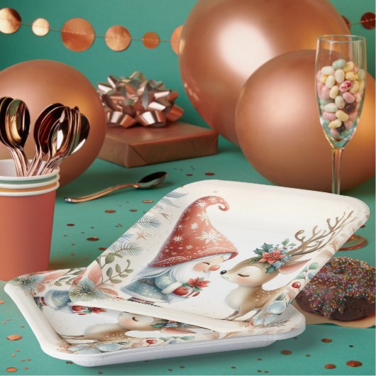 242.格言とトナカイ ペーパープレート (複数)